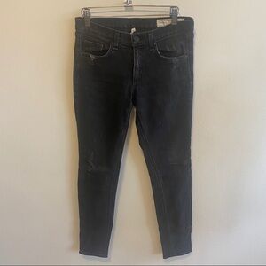 𝅺COPY - RAG & BONE Black Distressed Denim Jeans Sz 27
